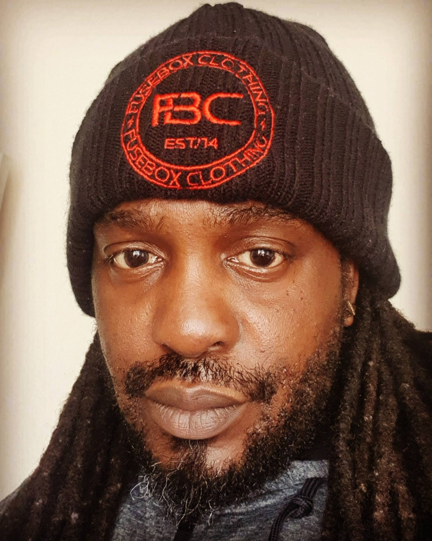 fuse box ribbed peak embroidery beenie